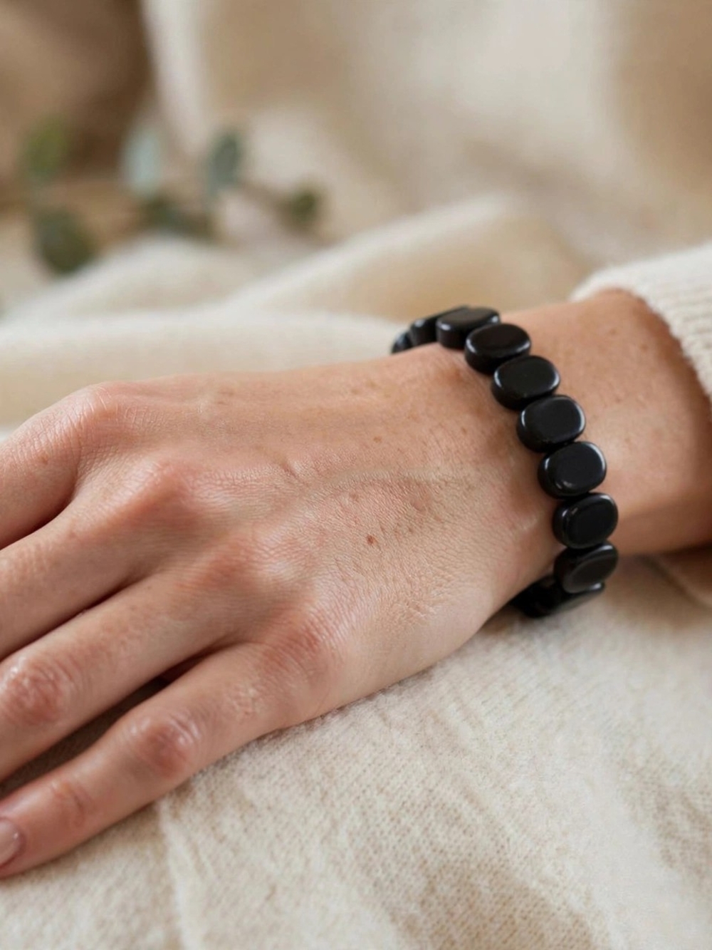 Black Beaded Stretch Bracelet - Women Accessories